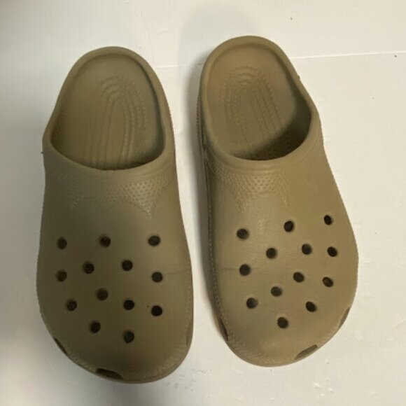 Crocs Classic Khaki Slides Clog Size Women's 8-9 Men's 6-7 - Picture 2 of 9